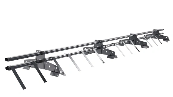 Снегозадержатель для профнастила Н-114 Borge L=3000 мм, 4 опоры, 2 трубы, овал 25х45 RAL 7024 matt