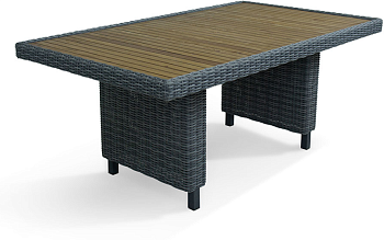 Стол обеденный Mokka Bella, из искусственного ротанга, 170х100 см цвет: серый