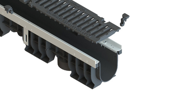 Решетка водоприемная Standartpark, Drive DN100, щелевая чугунная, кл.D, арт: 203043