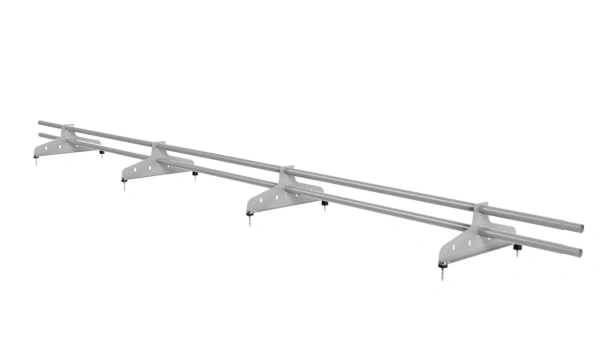 Снегозадержатель универсальный NewLine L=3000 мм, 4 опоры, 2 трубы, круг Ø25 мм, RAL 7004