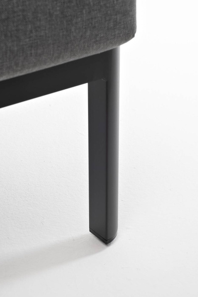 Кресло из роупа садовое, Сан Ремо, каркас алюминий темно-серый, роуп серый, ткань серая