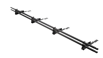 Снегозадержатель для натуральной черепицы Borge L=3000 мм, 4 опоры, 2 трубы, овал 25х45 RAL 9005 matt