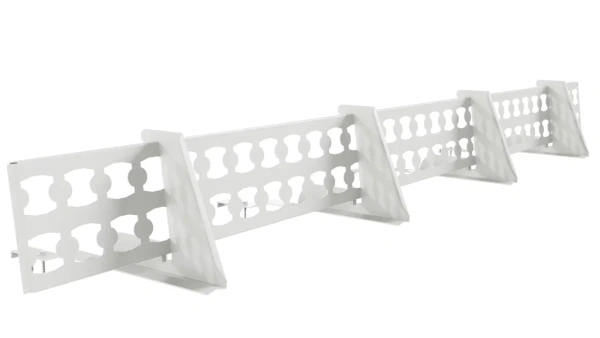 Снегозадержатель решетчатый для натуральной черепицы Borge L=2500 мм, 4 опоры, 1 полотно RAL 9003