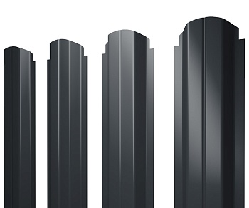 GL Штакетник П-образный А, фигурный 0.5 мм, Satin, RAL 7016