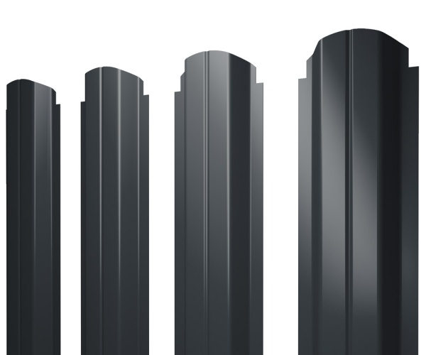 GL Штакетник П-образный А, фигурный 0.5 мм, Satin, RAL 7016