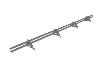 Снегозадержатель для фальцевой кровли Roofsystems Фальц-америка 4 опоры, 2 трубы, овал 45х25, L=3000 мм, RAL 7004