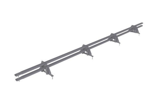 Снегозадержатель для фальцевой кровли Roofsystems Фальц-америка 4 опоры, 2 трубы, овал 45х25, L=3000 мм, RAL 7004