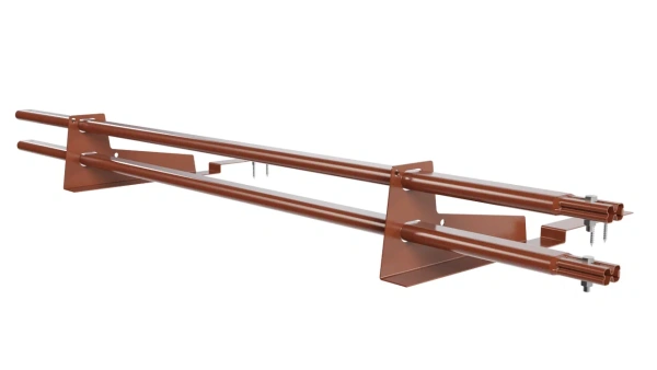 Снегозадержатель для композитной черепицы Borge L=1500 мм, 2 опоры, 2 трубы, овал 25х45 мм, RAL 8004