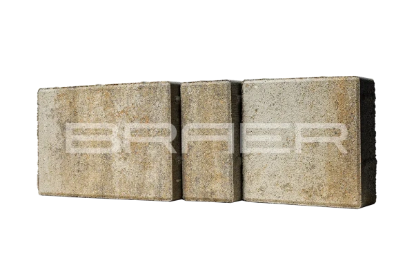 Тротуарная плитка Braer Старый город Ландхаус 80 мм 80х160, 160х160, 240х160 мм, прямоугольная, цвет: Color Mix Песчаник