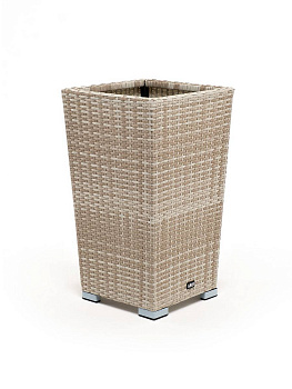 Кашпо для цветов Капучино, плетеное из искусственного ротанга цвет: бежевый