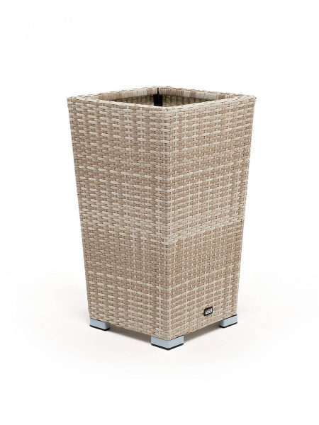 Кашпо для цветов Капучино, плетеное из искусственного ротанга цвет: бежевый