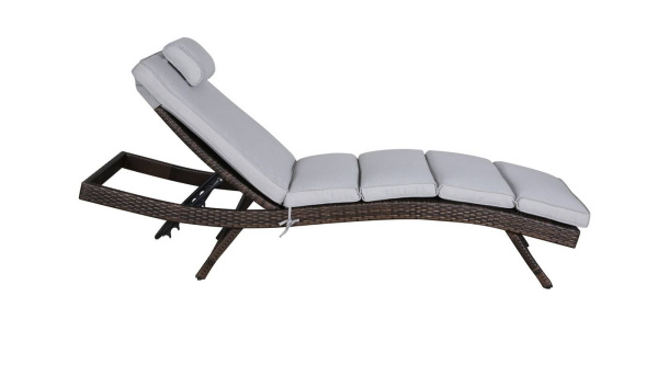 Шезлонг из искусственного ротанга, Лиссабон коричневый