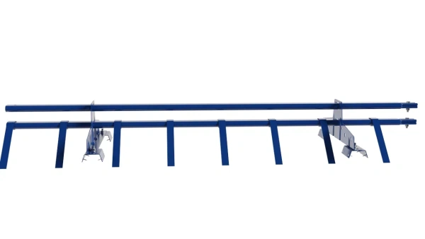 Снегозадержатель для профнастила Н-60, Н-75 Borge L=1500 мм, 2 опоры, 2 трубы, овал 25х45 RAL 5005