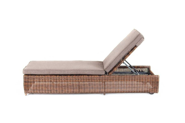 Шезлонг из искусственного ротанга, Рим коричневый