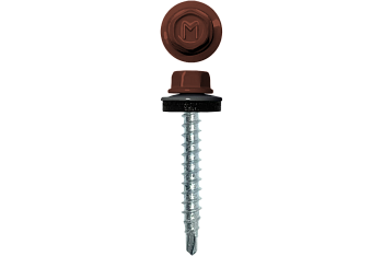 Саморез кровельный Daxmer 4.8х29 мм, сверло №1, RAL 8004, уп.250 шт.