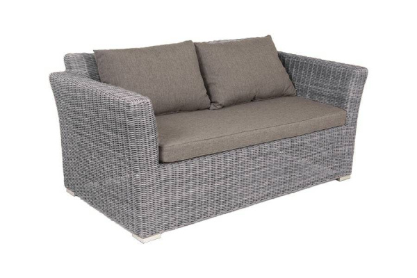 Диван 2-местный из искусственного ротанга, Капучино графит