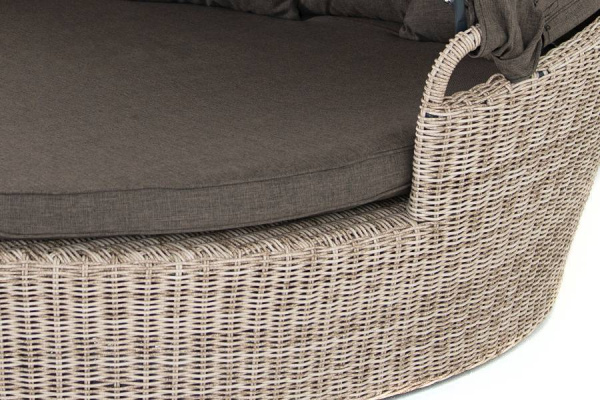 Кровать плетеная круглая, Стильяно бежевый