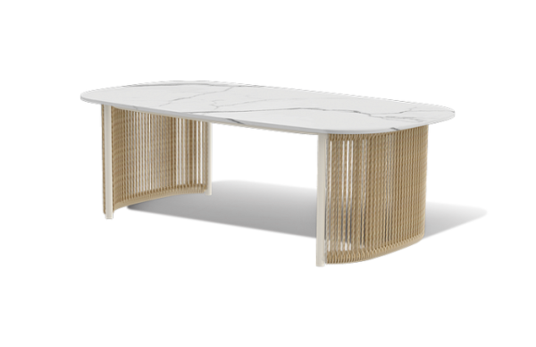 Стол журнальный из искусственного ротанга, Мальдивы, цвет: соломенный