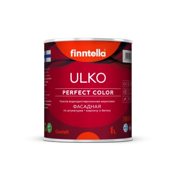 Краска Finntella, Ulko, фасадная матовая, уп. 0.45 л колеровка