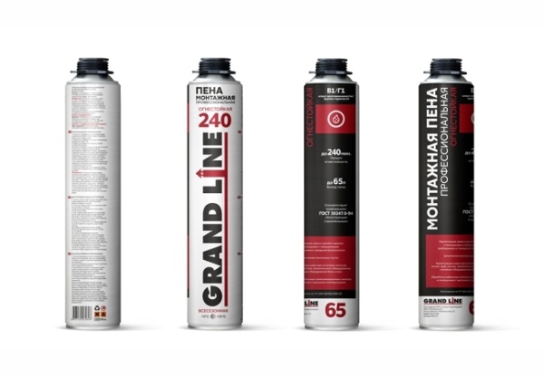 Пена монтажная Grand Line огнестойкая 240 всесезонная, 750 мл