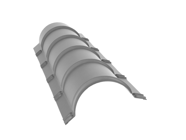 GL Планка конька полукруглого R110 мм 0.5 мм, Satin, RAL 7004, L=1970 мм