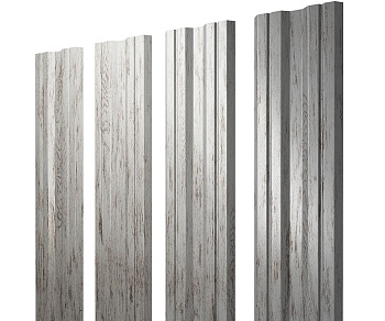 GL Штакетник Twin, фигурный 0.45 мм, Print Elite, Snow Wood TwinColor