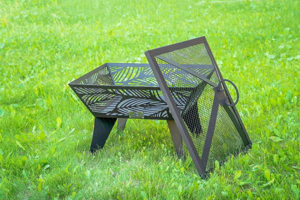 Костровой очаг, 900х900 мм, H=560 мм, "Листья"