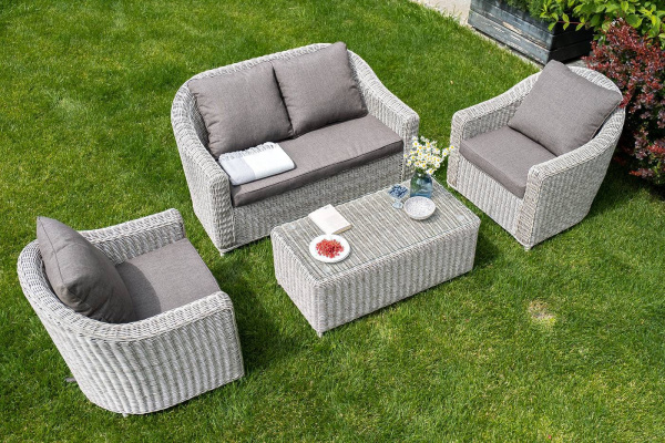 Стол журнальный из искусственного ротанга, Кон Панна цвет: бежевый