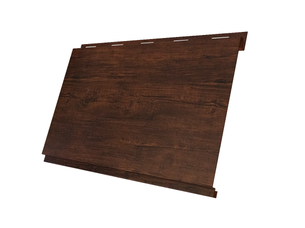 Металлический сайдинг Grand Line, Вертикаль Classic 0.45 мм, Print Premium, Cherry Wood Dark FTC