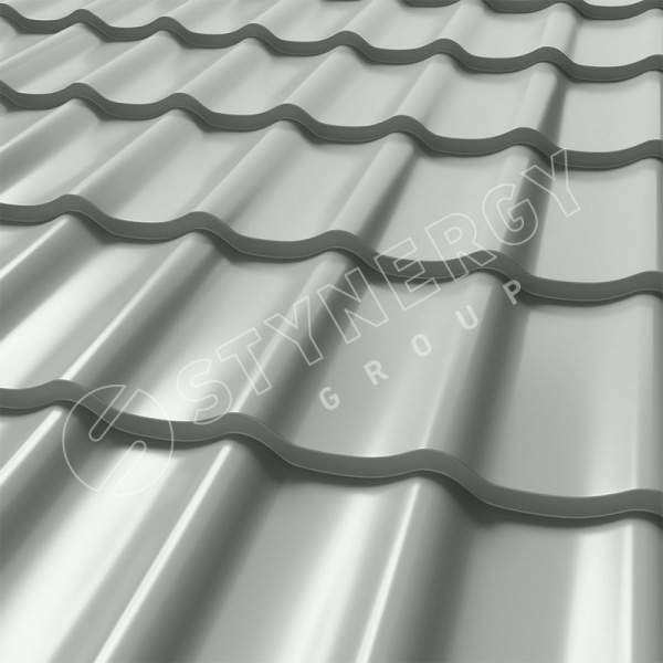 Металлочерепица Stynergy, СМ Классик 0.5 мм, Corundum, RAL 9003