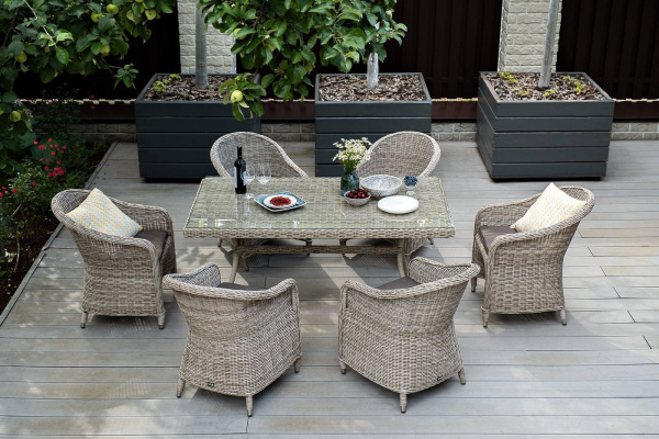 Кресло плетеное из искусственного ротанга, Равенна бежевый