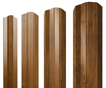 GL Штакетник М-образный A, фигурный 0.4 мм, Print Premium, Golden Wood Fresh TwinColor