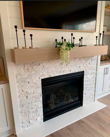 Кварцит, 3D панель из камня, 600х150 мм, Classic White Quartz, 8 шт/уп