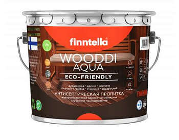 Пропитка Finntella, Wooddi Aqua, водоразбавляемая антисептическая по дереву, уп. 2.7 л колеровка