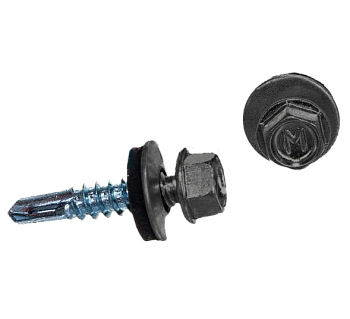 Саморез кровельный Daxmer 5.5х25 мм, сверло №3, RAL 9006, уп.250 шт.