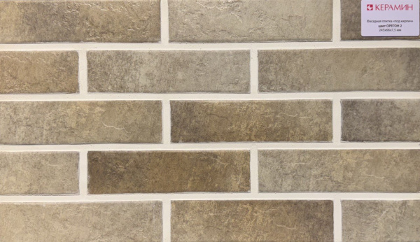 Термопанель рядовая Европа с плиткой Keramin, 1020х600 мм, 40 мм ППС, гладкий, цвет: Орегон 2