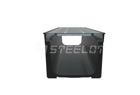 Лоток пластиковый SteePlain DN100 H100 с решеткой стальной, Кл.А