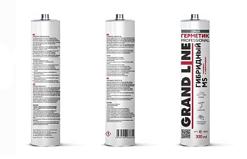 Герметик Grand Line гибридный, Professional MS, серый, 300 мл