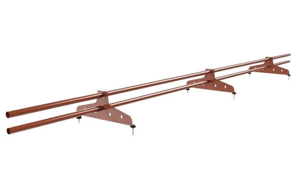 Снегозадержатель универсальный NewLine L=3000 мм, 3 опоры, 2 трубы, круг Ø25 мм, RAL 8004