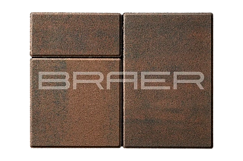 Тротуарная плитка Braer Старый город Ландхаус 80 мм 80х160, 160х160, 240х160 мм, прямоугольная, цвет: Color Mix Закат