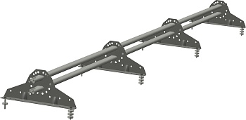 Снегозадержатель Grand Line NEW универсальный,  L=3000 мм, 4 опоры, 2 трубы, овал 42х21 мм RAL 7037