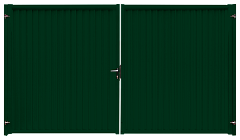Ворота распашные, Estet, 2.0 x 3.6 м, RAL 6005