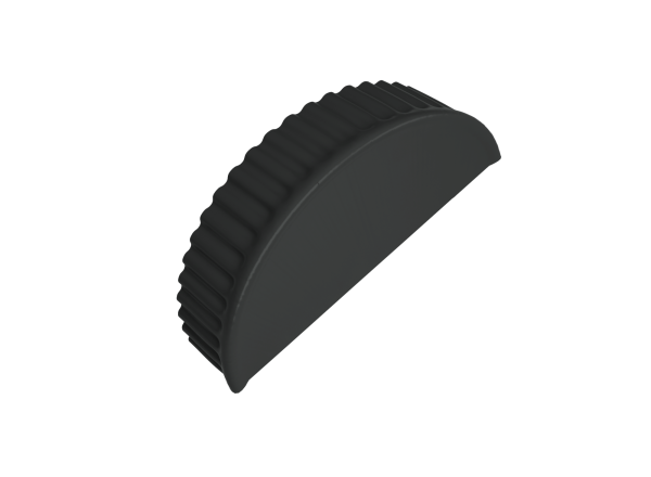 GL Заглушка конька полукруглого, торцевая 0.45 мм, Drap TX, RAL 7016