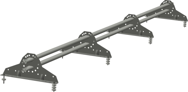 Снегозадержатель Grand Line NEW универсальный,  L=3000 мм, 4 опоры, 2 трубы, овал 42х21 мм RAL 7037