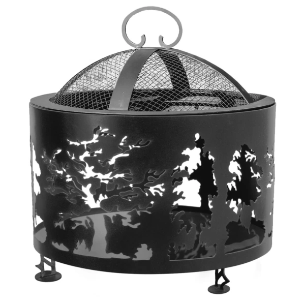 Костровая чаша с плоским дном, Ø500, Н =490 мм, "Деревья"