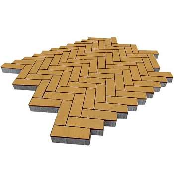 Тротуарная плитка SteinRus Паркет 60 мм 210х70 мм, цвет: желтый