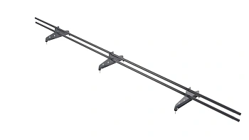 Снегозадержатель универсальный NewLine L=3000 мм, 3 опоры, 2 трубы, круг Ø25 мм, RAL 7024