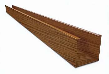 Кубообразная рейка алюминиевая, 80х50 мм 0.3 мм, Al, темный дуб