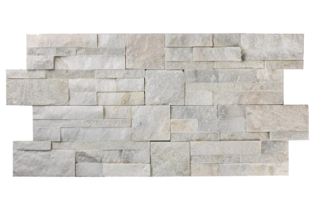Кварцит, 3D панель из камня, 350х180 мм, Modern White Quartz