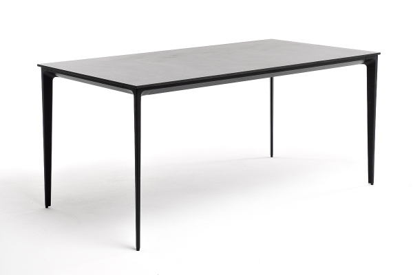 Стол обеденный из HPL 160х80 см, Малага, цвет: серый гранит, каркас черный